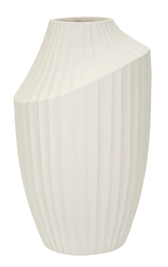 Crèmekleurige magnesium vaas ø 22,5x38 cm