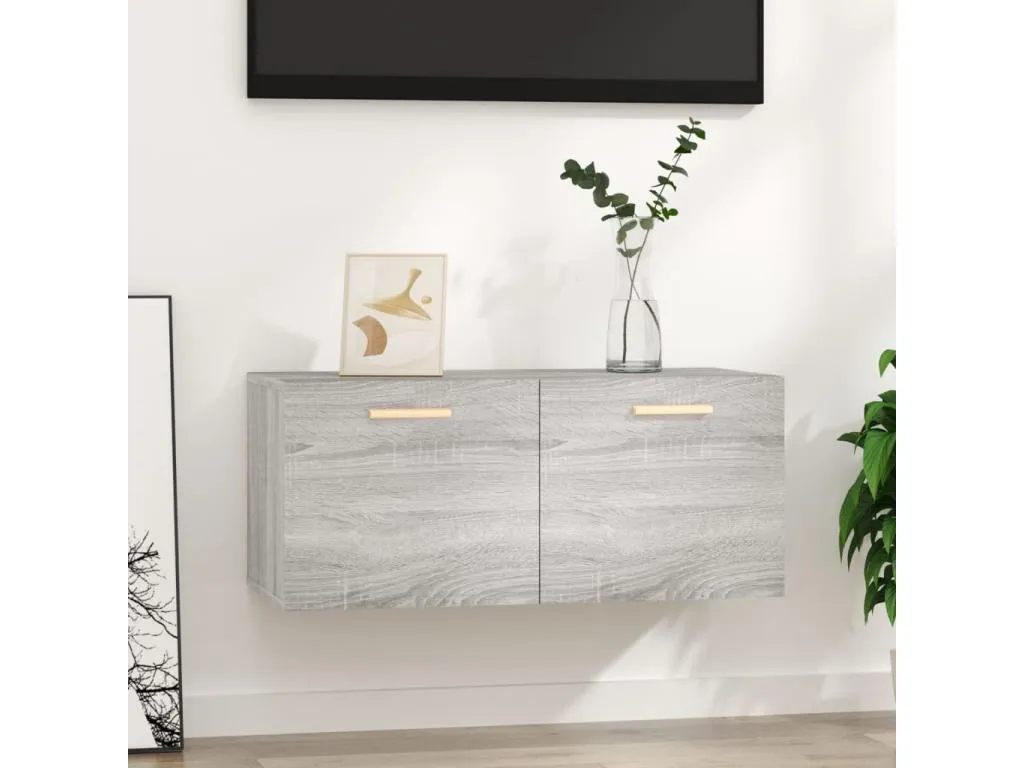 Armario de pared Decocasaes de ingeniería gris Decocasaes 80x35x36.5 cm 10814kosm