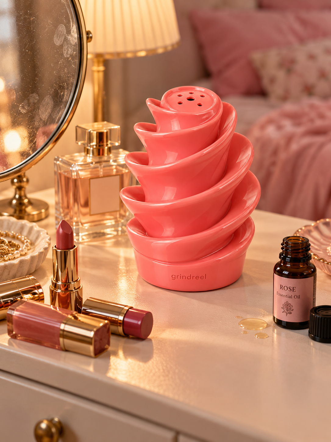 Grindreel Coral Pink Spiral Diffuser