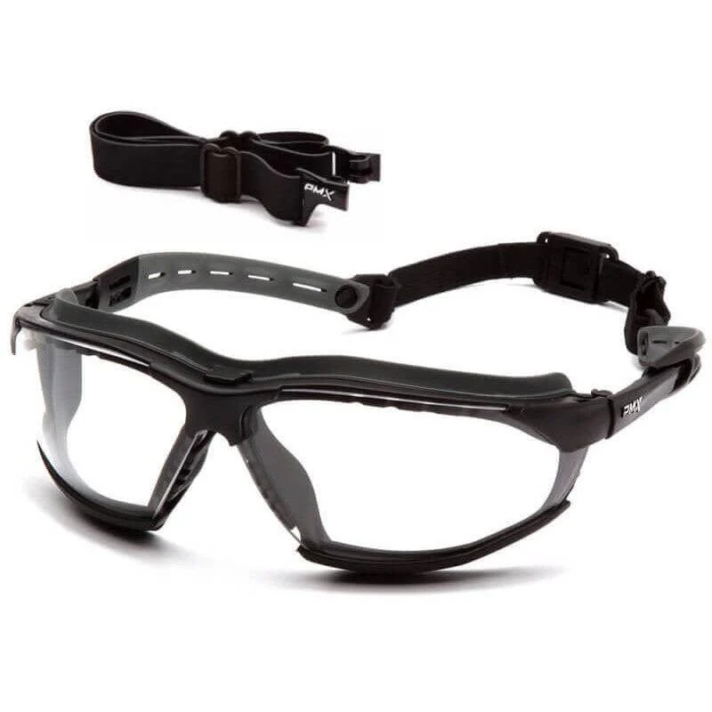 Pyramex Isotope Safety Glasses/Goggles Black Frame Clear H2MAX Anti-Fog Lenses - KTF Painting Interior Exterior