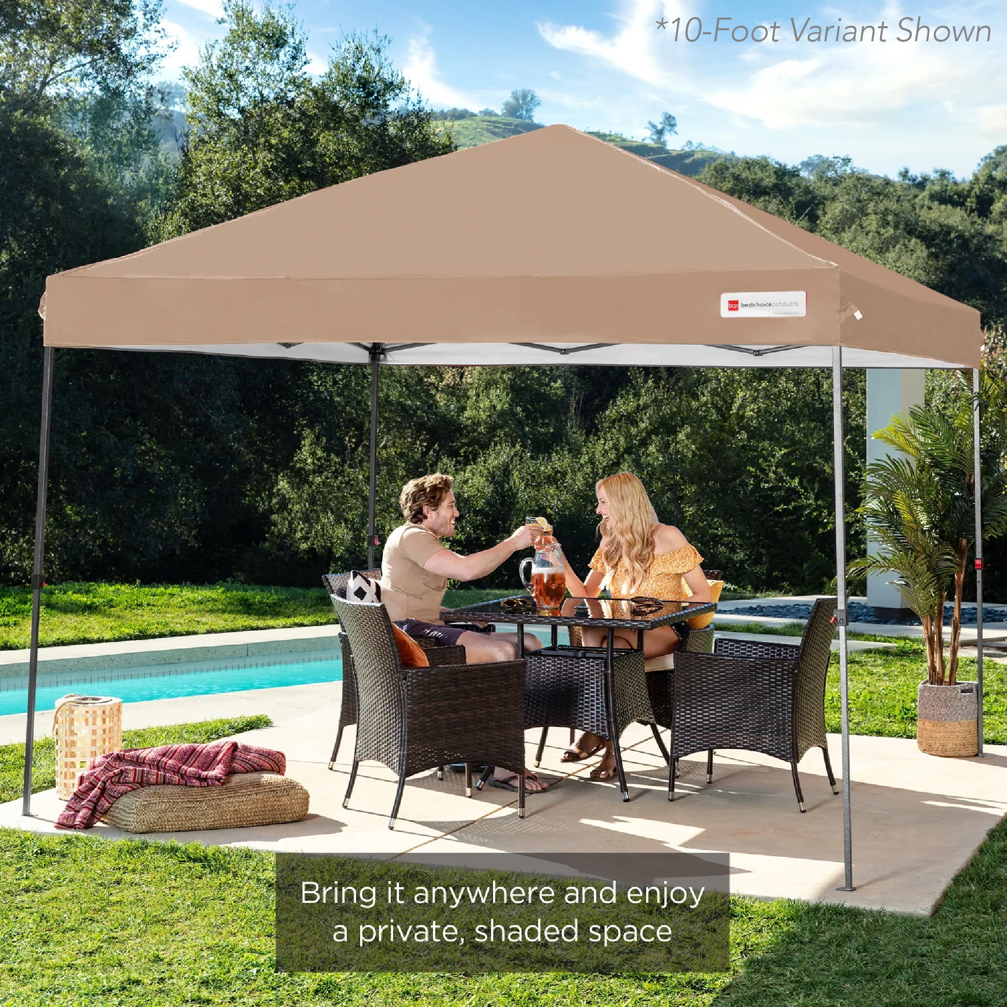 Best Choice Products 12x12ft Easy Setup Pop Up Canopy w/ 1-Button Setup, Wheeled Case, 4 Weight Bags - Navy Blue - Image 99