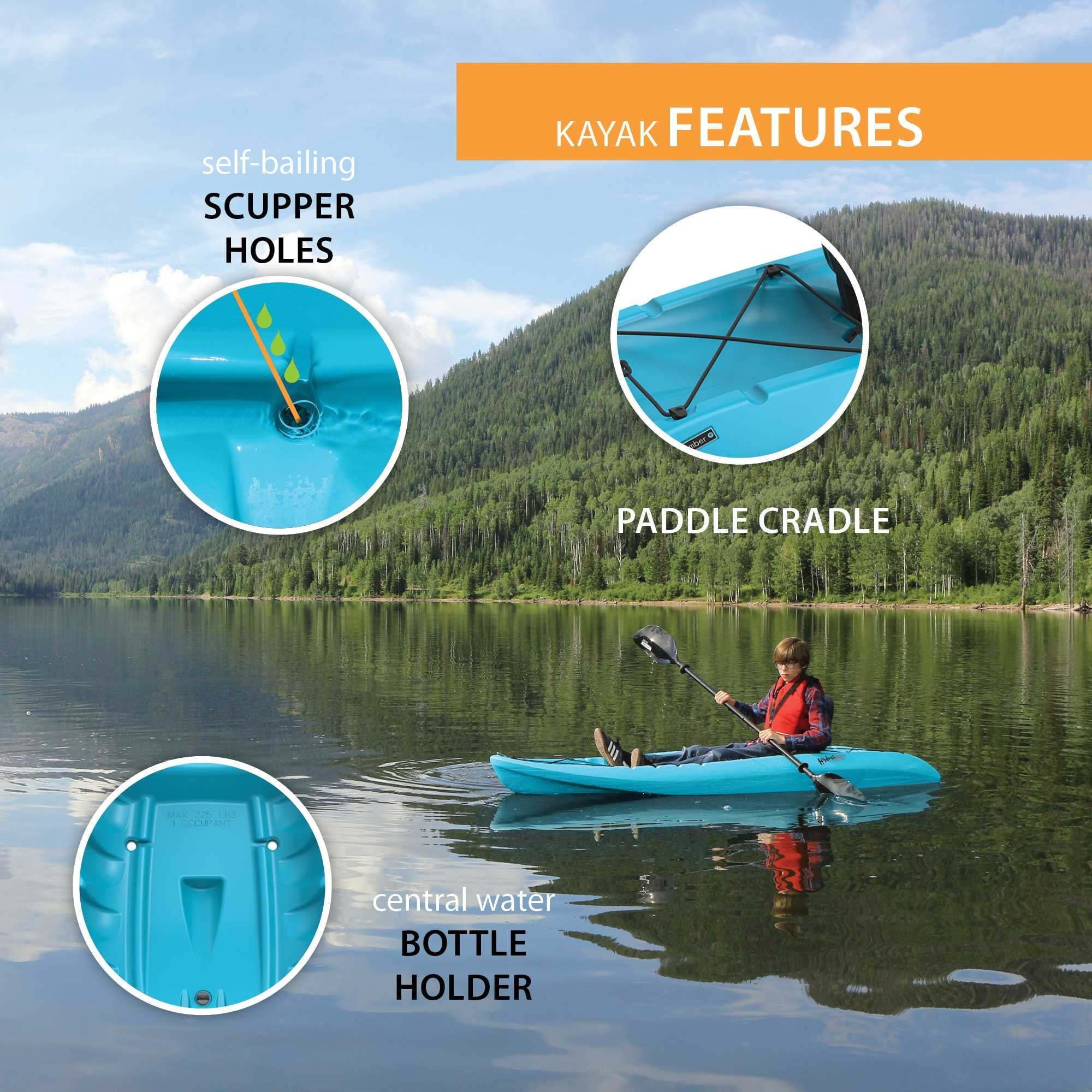 Lifetime Hydros 101 inch Sit-on-Top Kayak, Glacier Blue (90594) - Image 5