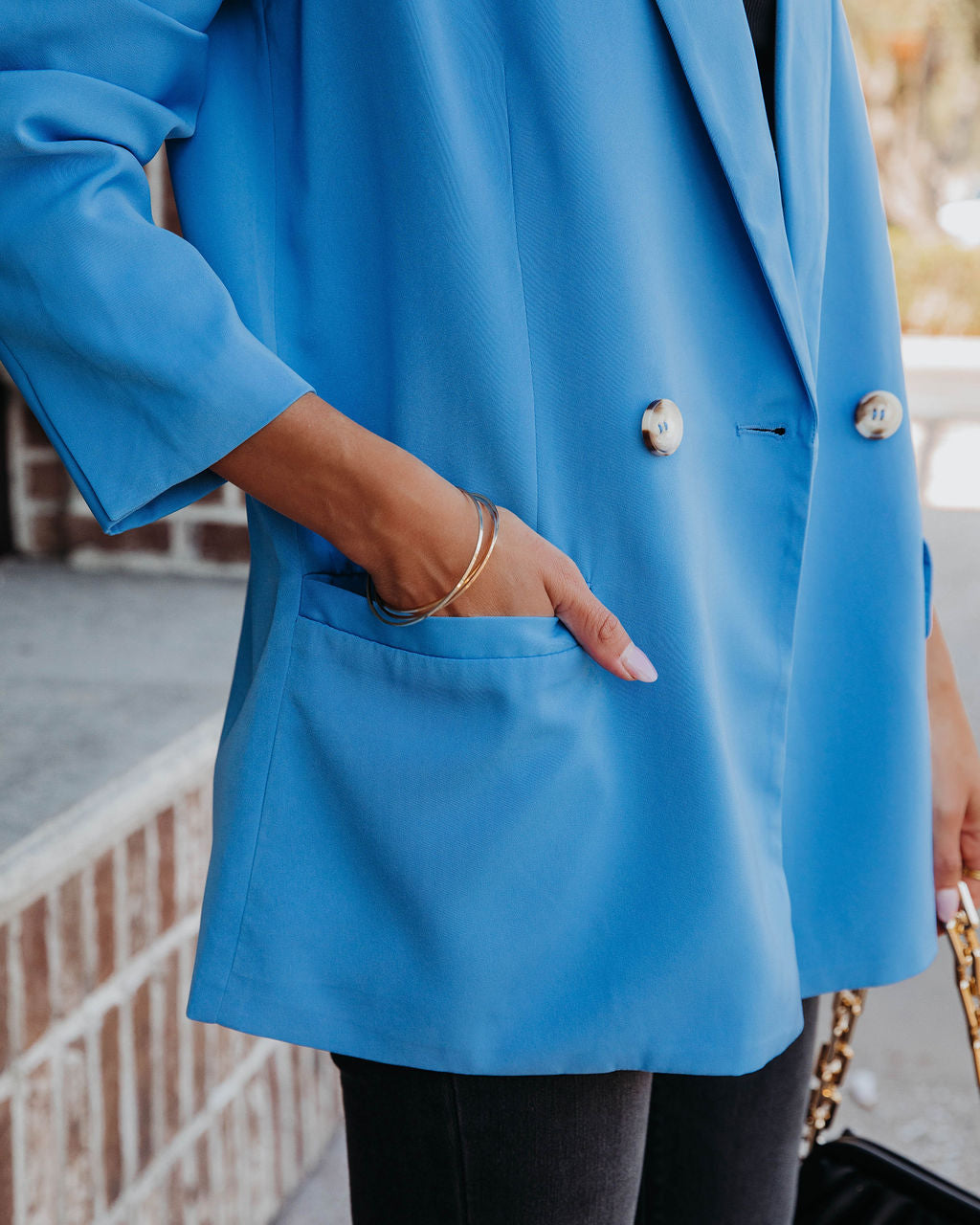 Whinn Pocketed Blazer - Blue - SALE - Se7enfashion