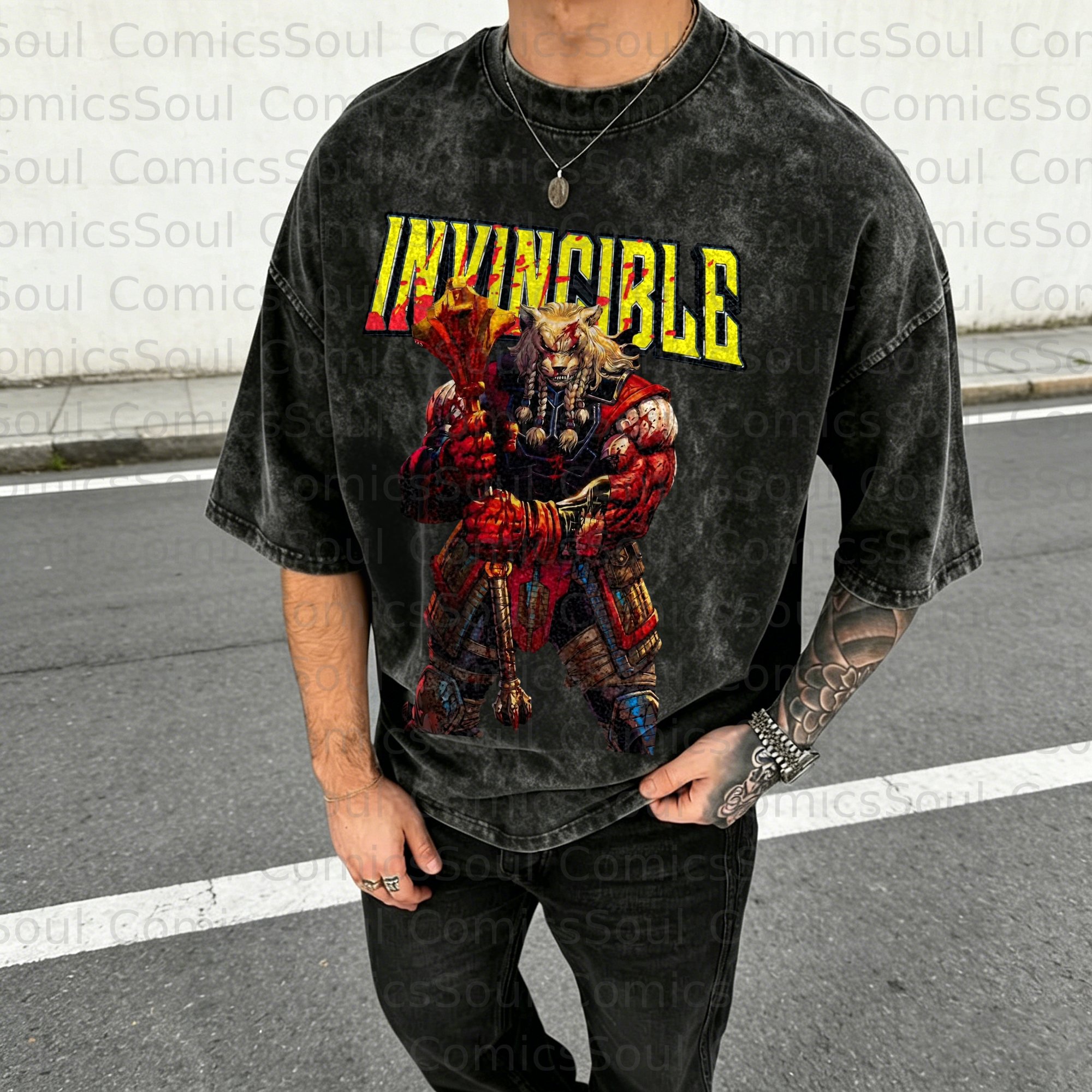 Unisex Anime Inspired Vintage Washed T-Shirt
