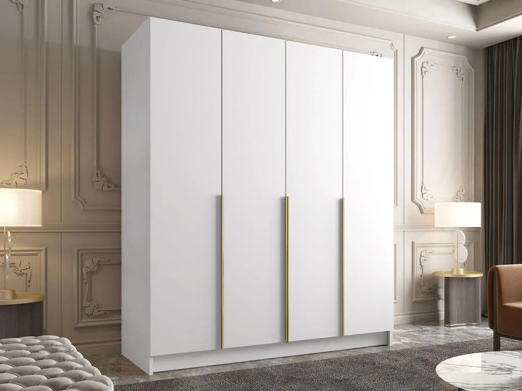 Armario Francomuebleses 199 Blanco | Dorado 215x200x58cm Puertas de armario - Con bisagras