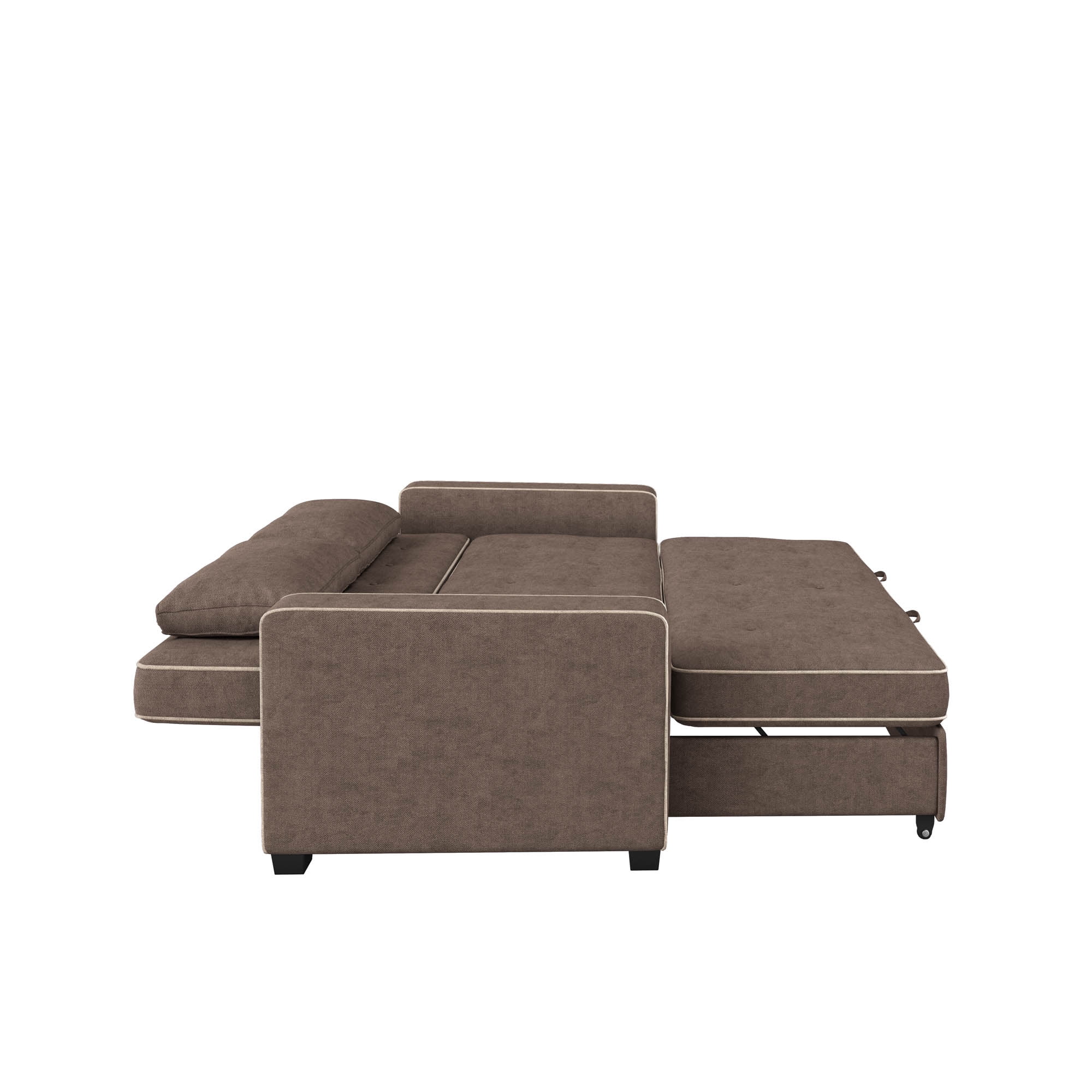 Serta Dream Convertibles Monroe Modern Polyester Convertible Queen Sofa Bed with Pillows Grey - Image 61