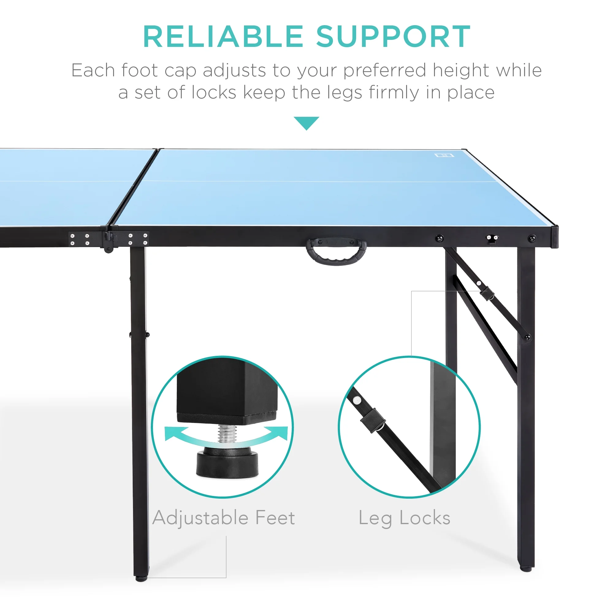 Best Choice Products 6x3ft Portable Ping Pong Table Game Set, Folding Table Tennis w/ 2 Paddles, Balls - Blue - Image 31