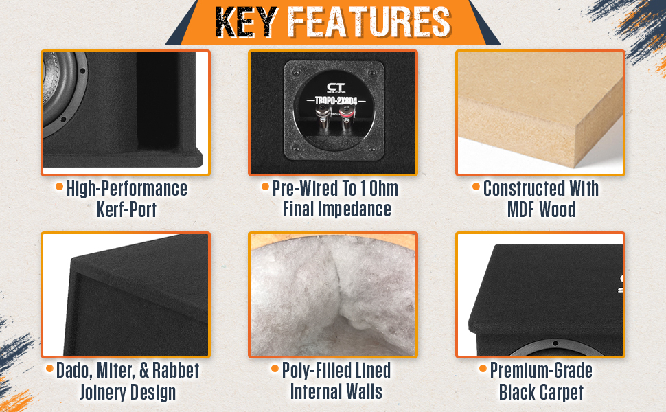 dual 8-inch loaded subwoofer box