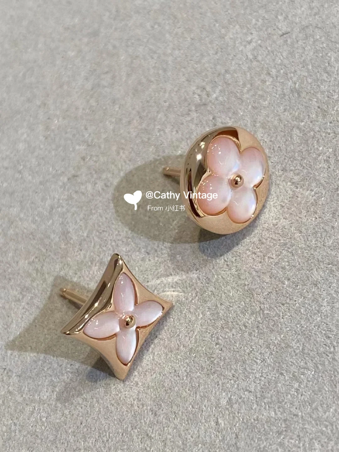 Louis Vuitton AB Asymmetric Pink Stud Earrings - Original Replica Club