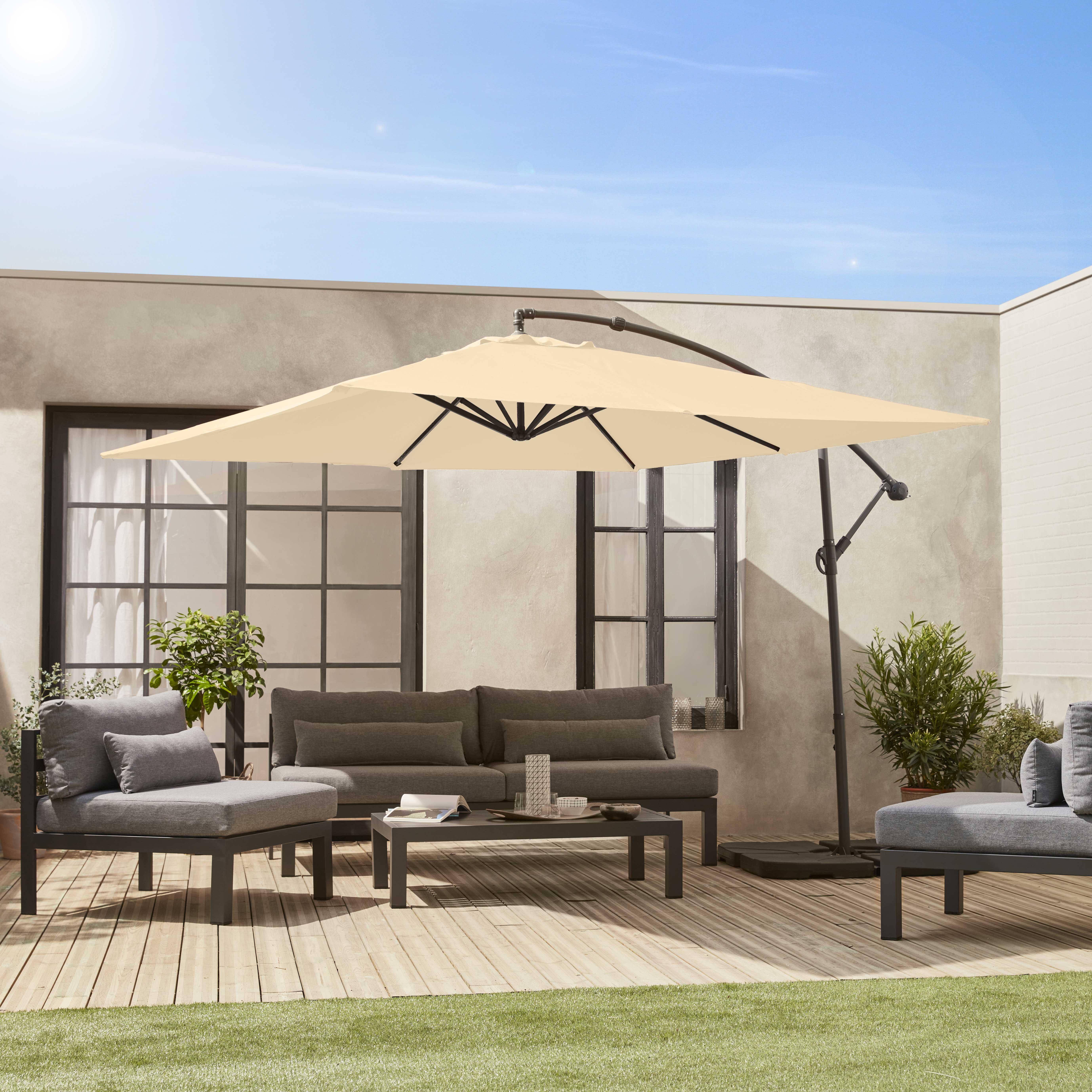 Hardelot - Parasol cuadrado excéntrico, 3x3m