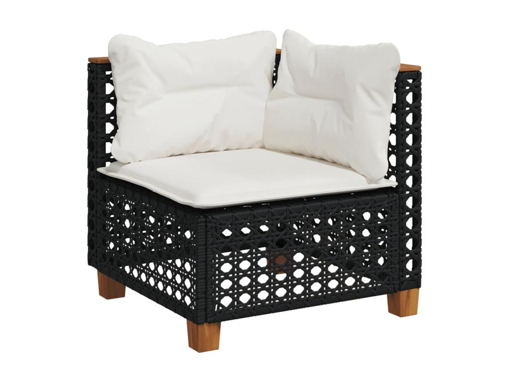 Set de sofás de jardín 7 piezas con cojines ratán sintético negro 86185gqcf