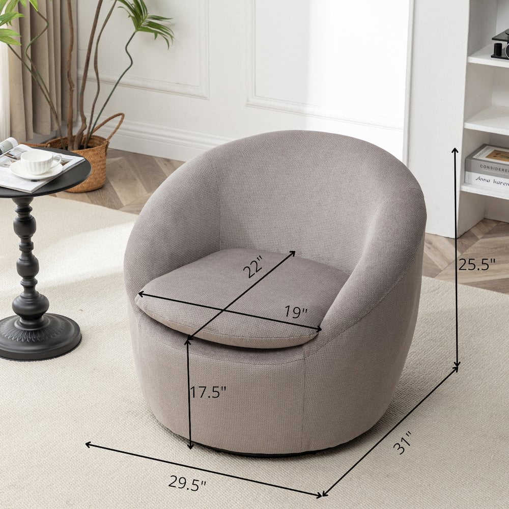 Roundhill Furniture Winnie Modern Barrel Chair, 360- Swivel - Image 19