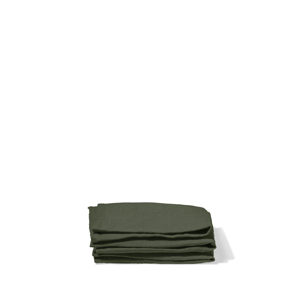 Serviette de table en lin lavé - Vert Oxyde