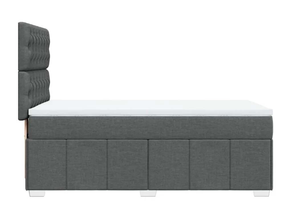 Cama box spring con colchón tela gris oscuro 80x200 cm grf3520477