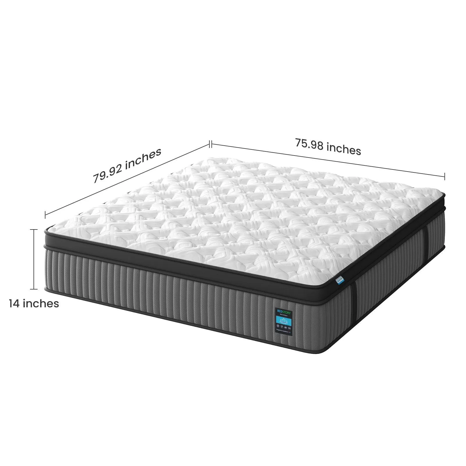 14″ King Hybrid Mattress, Memory Foam & Pocket Spring Bed