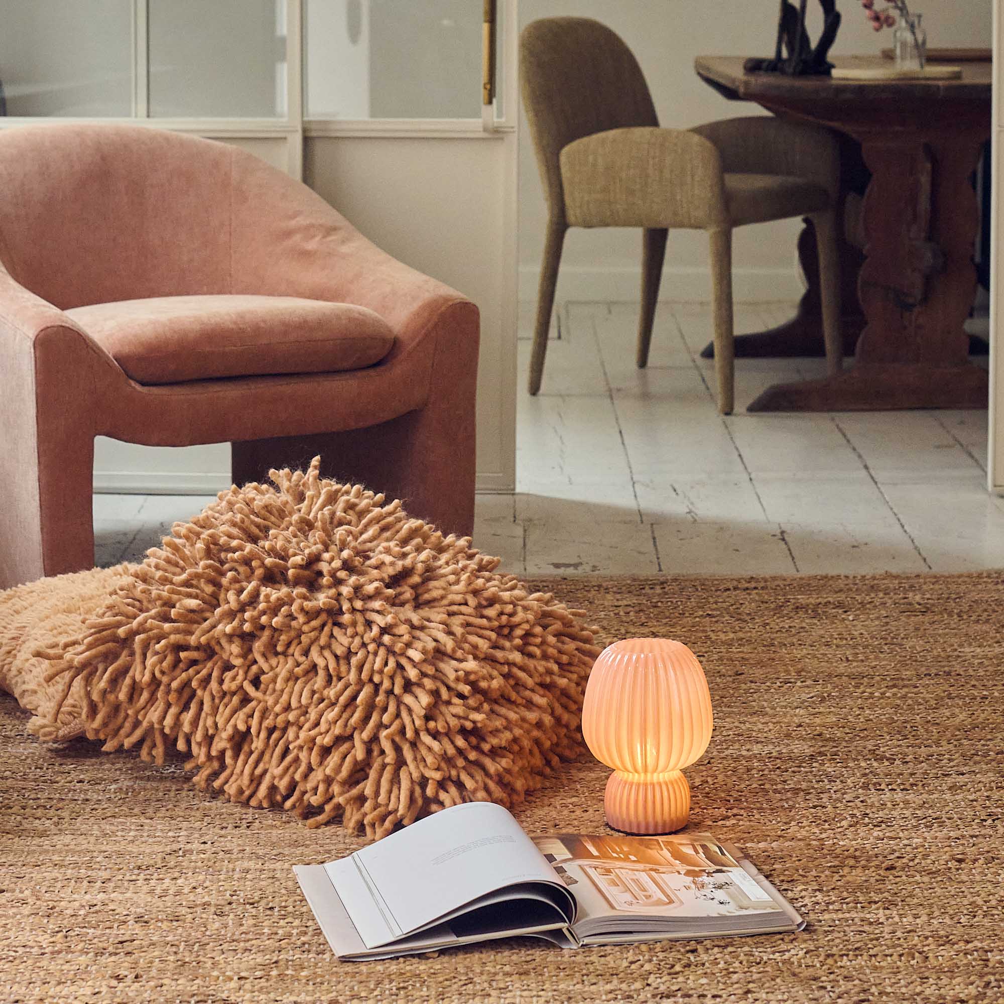 Jensen Textured Cushion, Peach