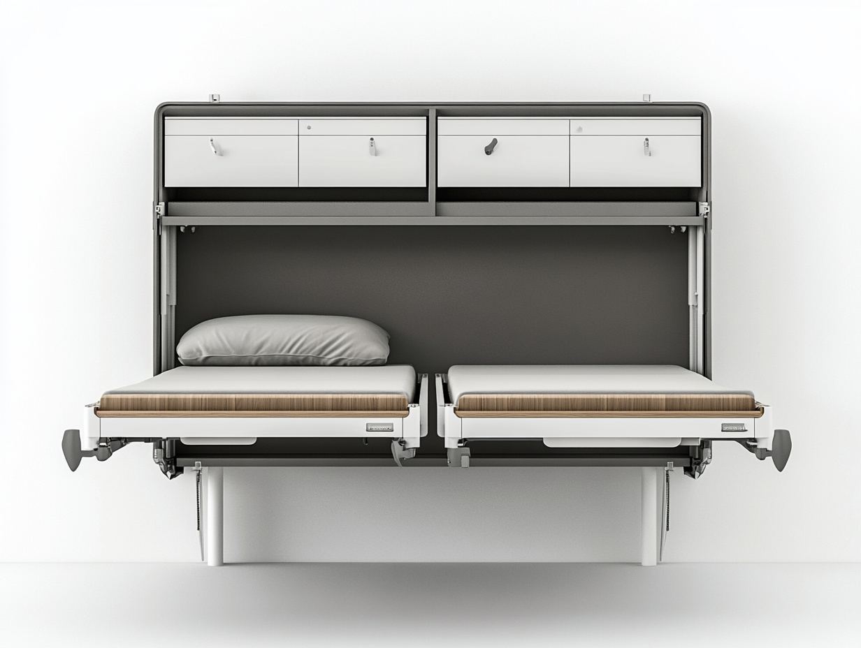 Cama abatible doble para espacio reducido blanca AX4215048