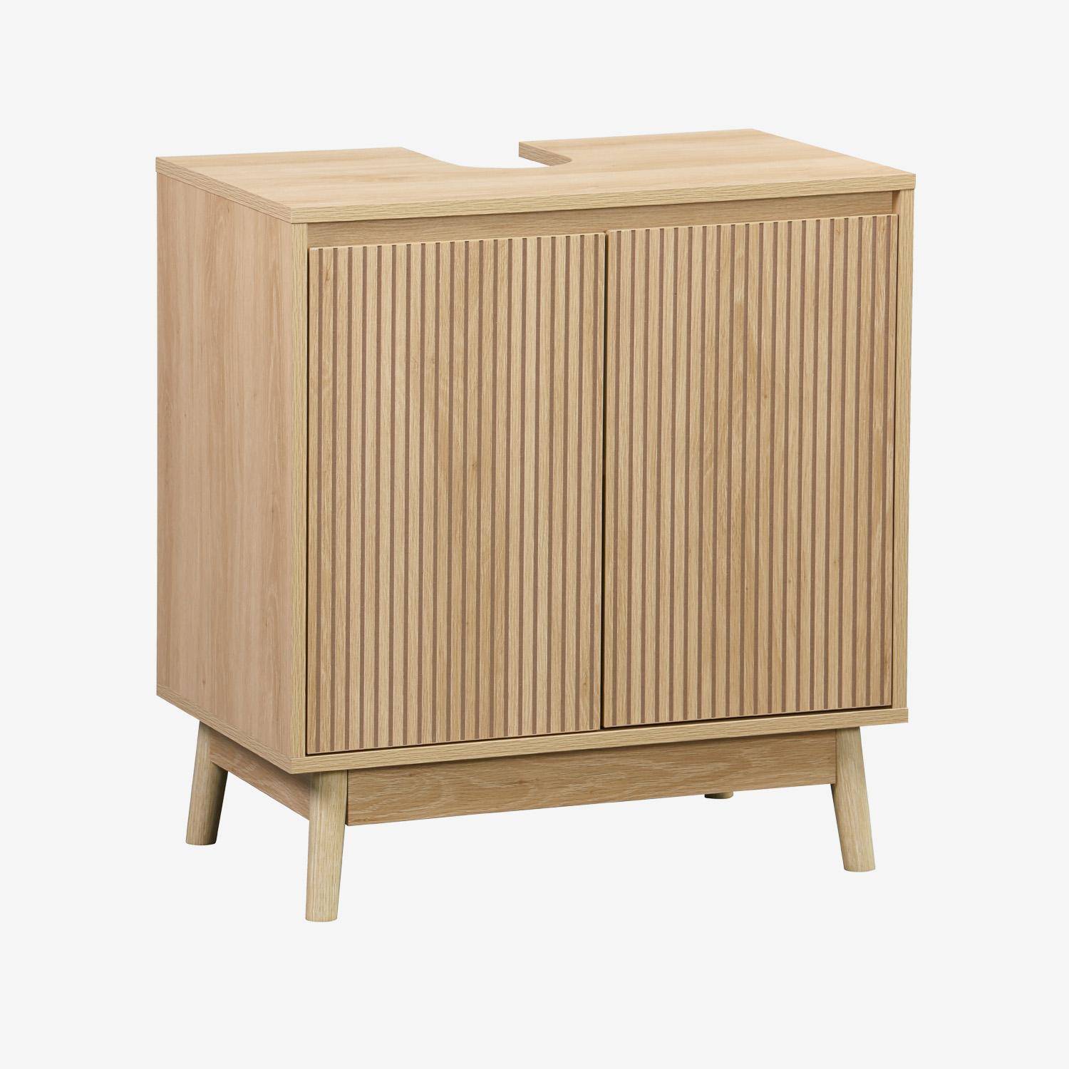 Linear - Mueble bajo escandinavo decorado en madera