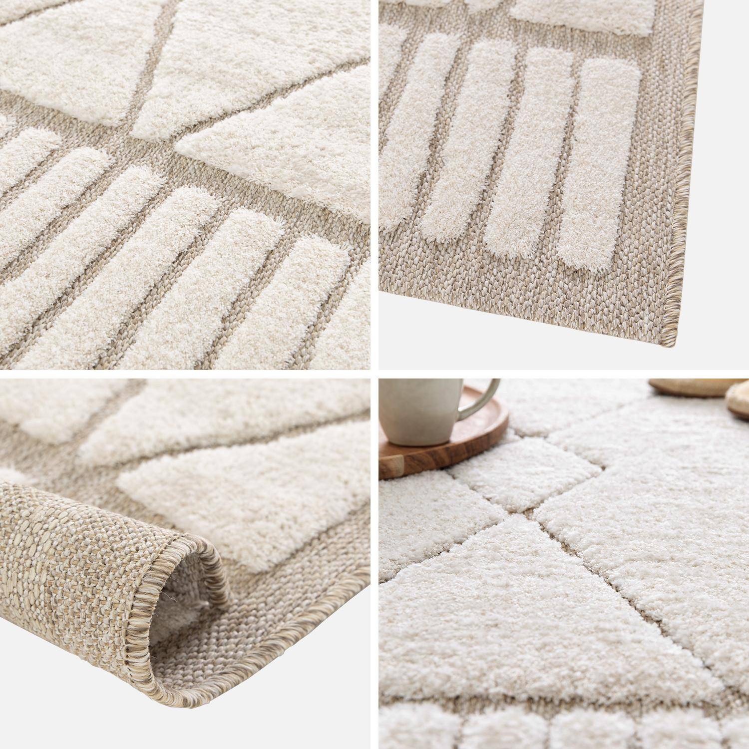 Judy - Alfombra interior con motivo étnico bereber, beige y crema