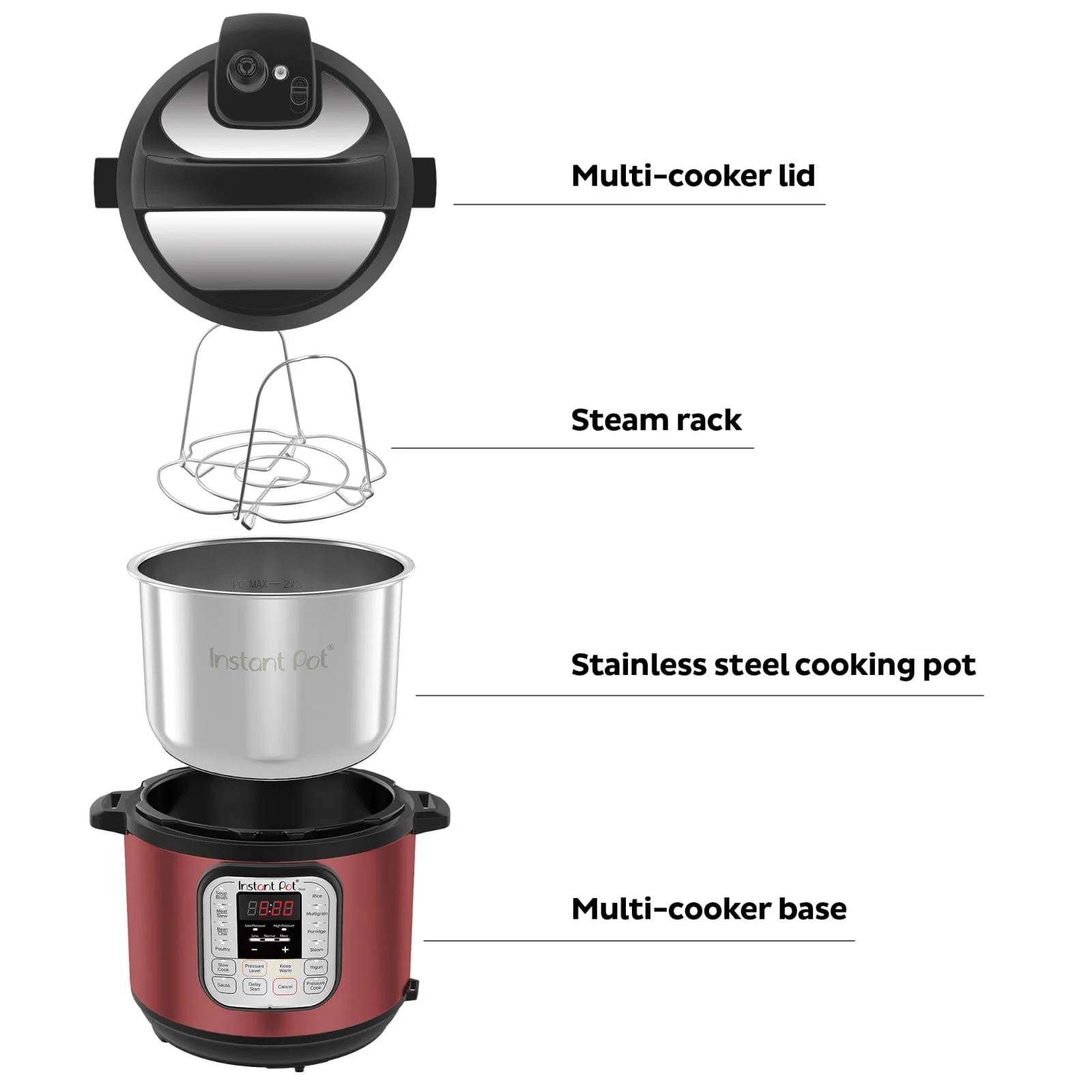 Instant Pot Duo-?6 Quart Multi-Cooker, Red Stainless Steel - Image 7