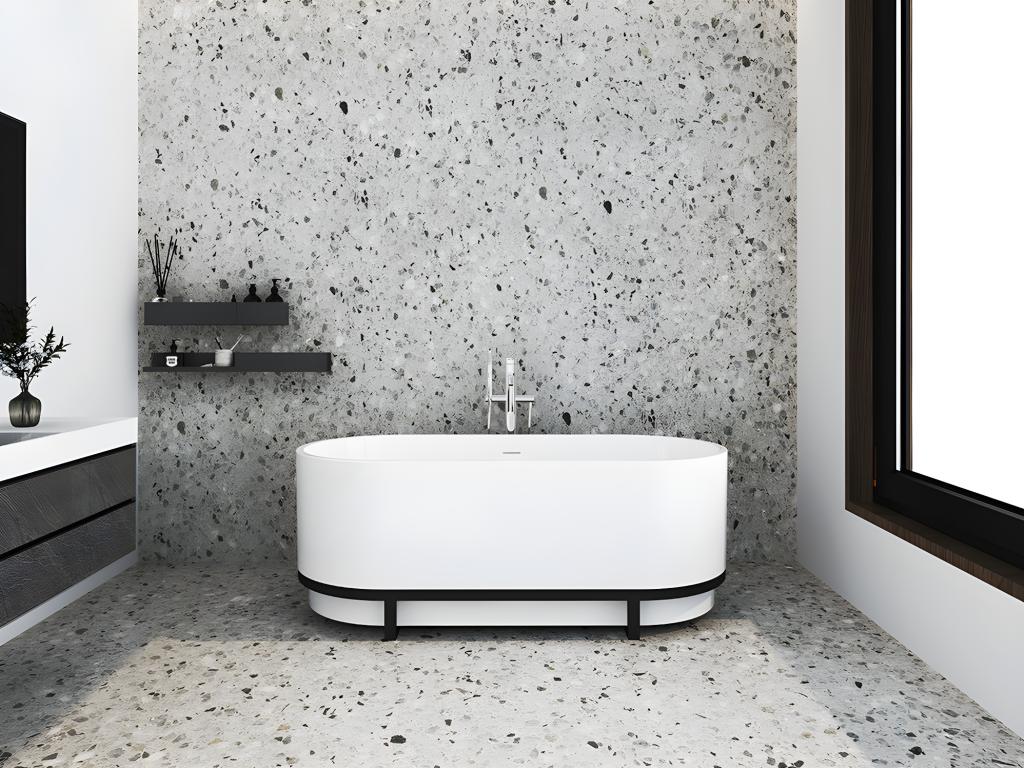 Bañera exenta ovalada con acabados de Joliven- 230 L- 160 x 75 x 60 cm- - Acrílico- PLECO