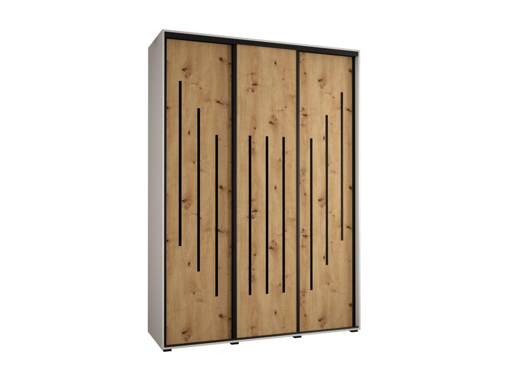 ARMARIO Nestleare 8 DE PUERTAS CORREDERAS 235 - 2/170/60 3 puertas Blanco/Artisan/Negro