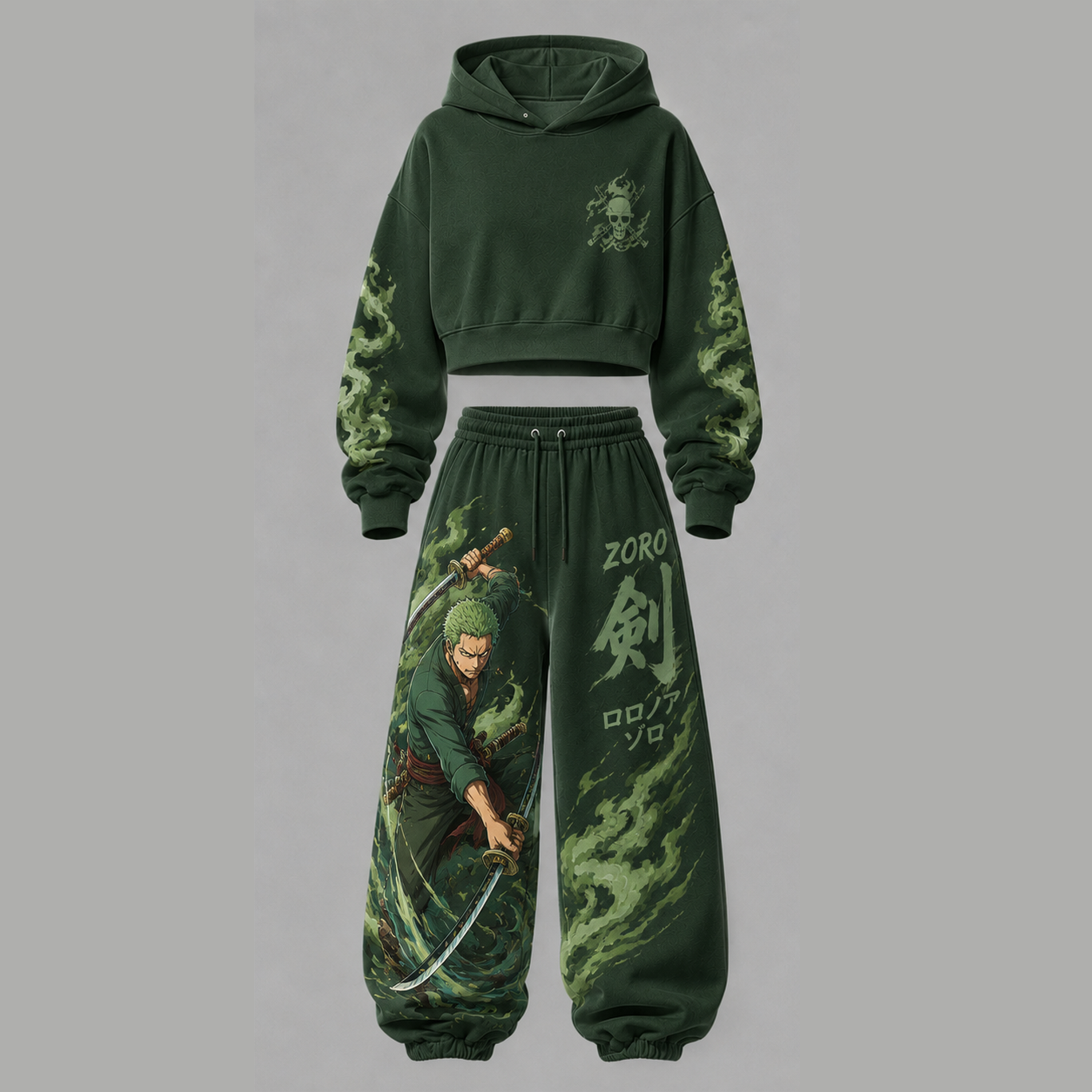 One Piece Cropped Long Sleeve Hoodie & High Waist Jogger Pants Two Piece TeeThreads Sustain the Scene with Custom Apparel