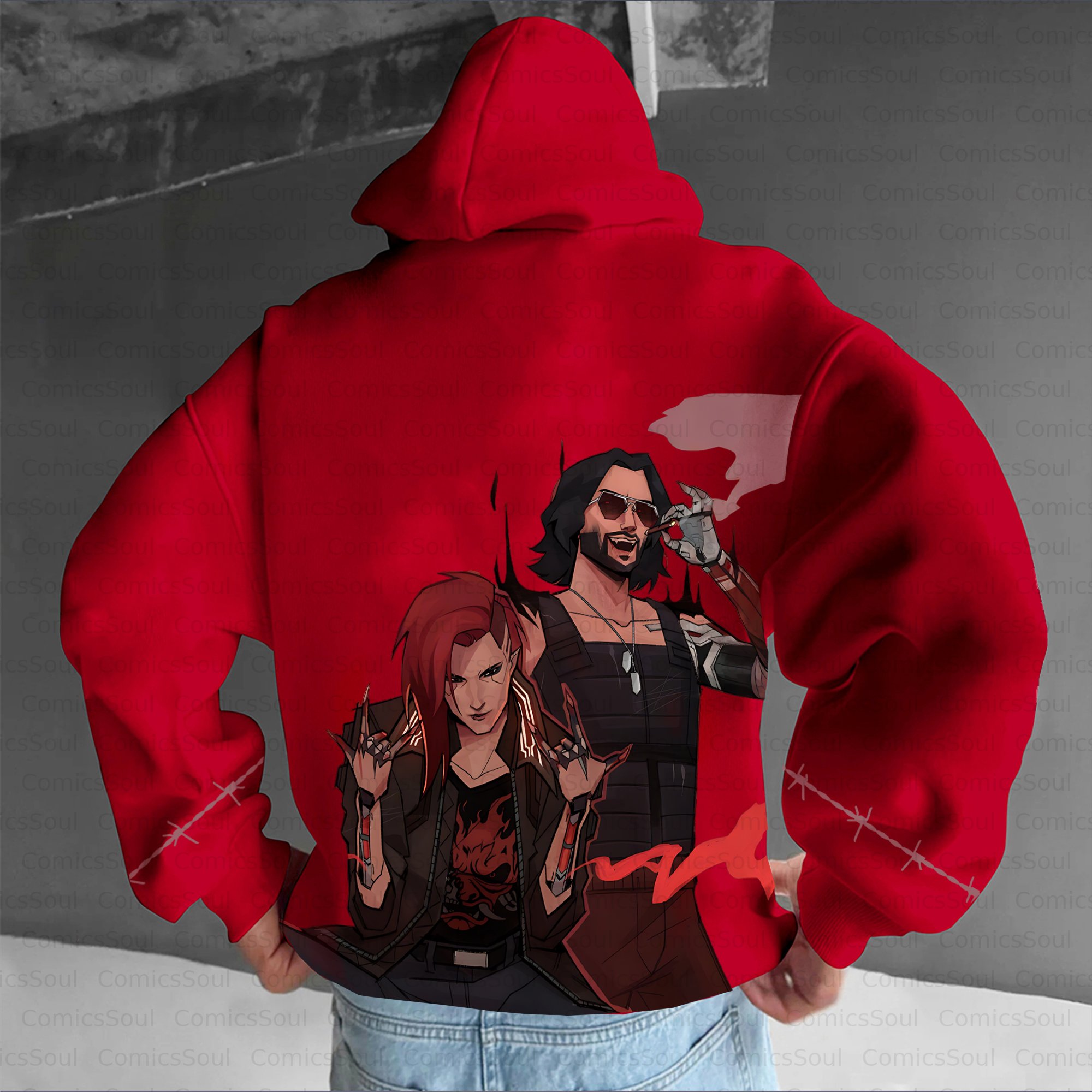 Unisex Anime Inspired Vintage Plush Hoodie