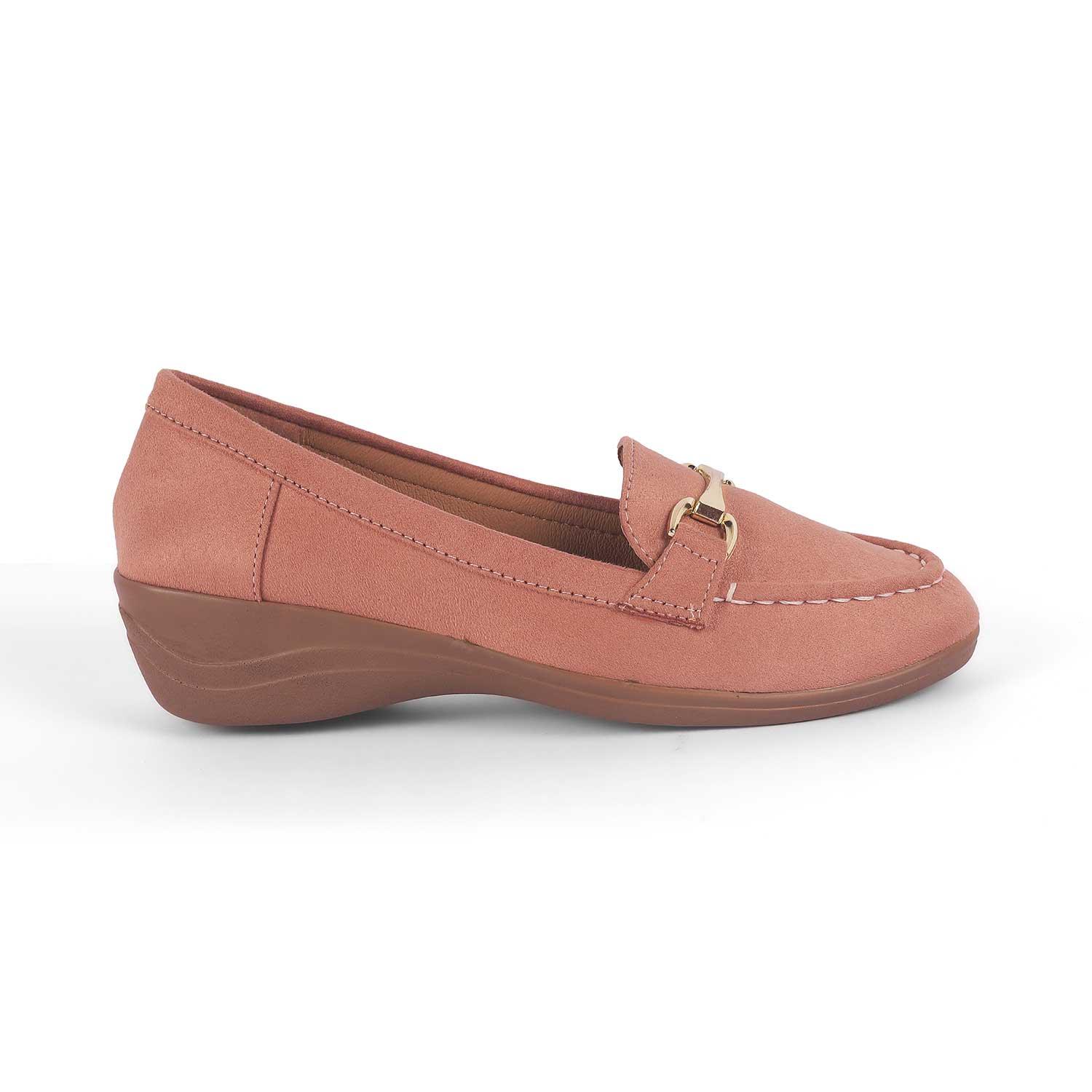 Lucia Pink Women's Casual Wedge Loafers