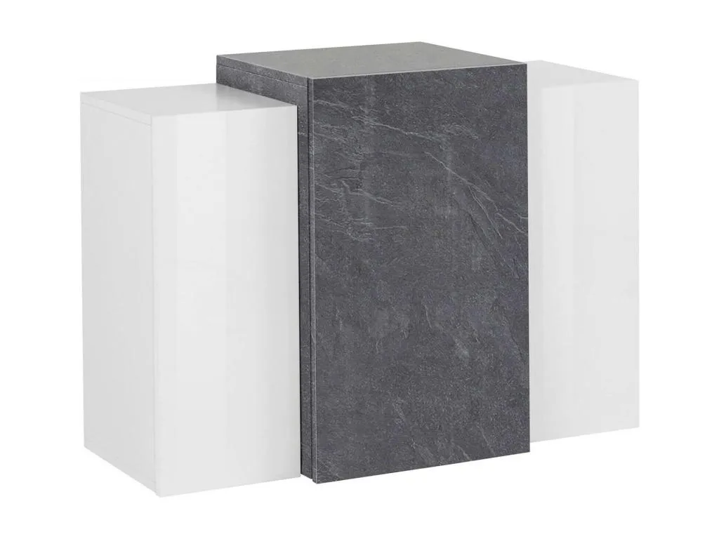 Armario mural Prietocasa Armario multiusos Mueble de pared Made in Italy cm 90x38h66 Blanco Brillo y Pizarra