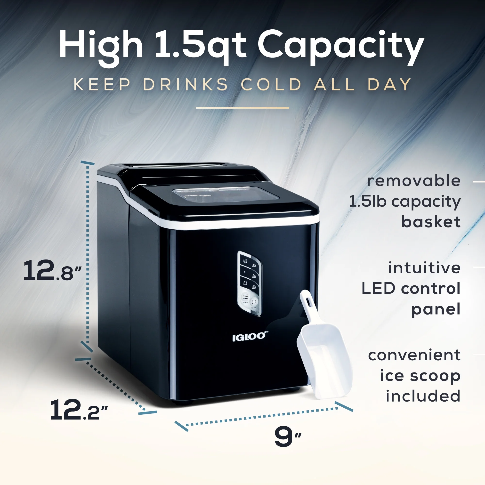 Igloo Automatic Ice Machine Self Cleaning Countertop Ice Maker for Water Bottle & Drinks, Aqua - Image 39