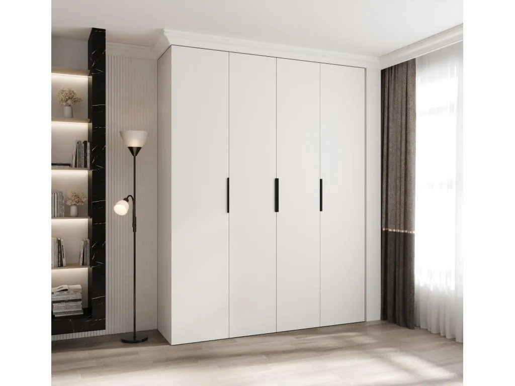 Armario Decounico 4 con puertas batientes 245.5/190/50 4 puertas (blanco/negro)