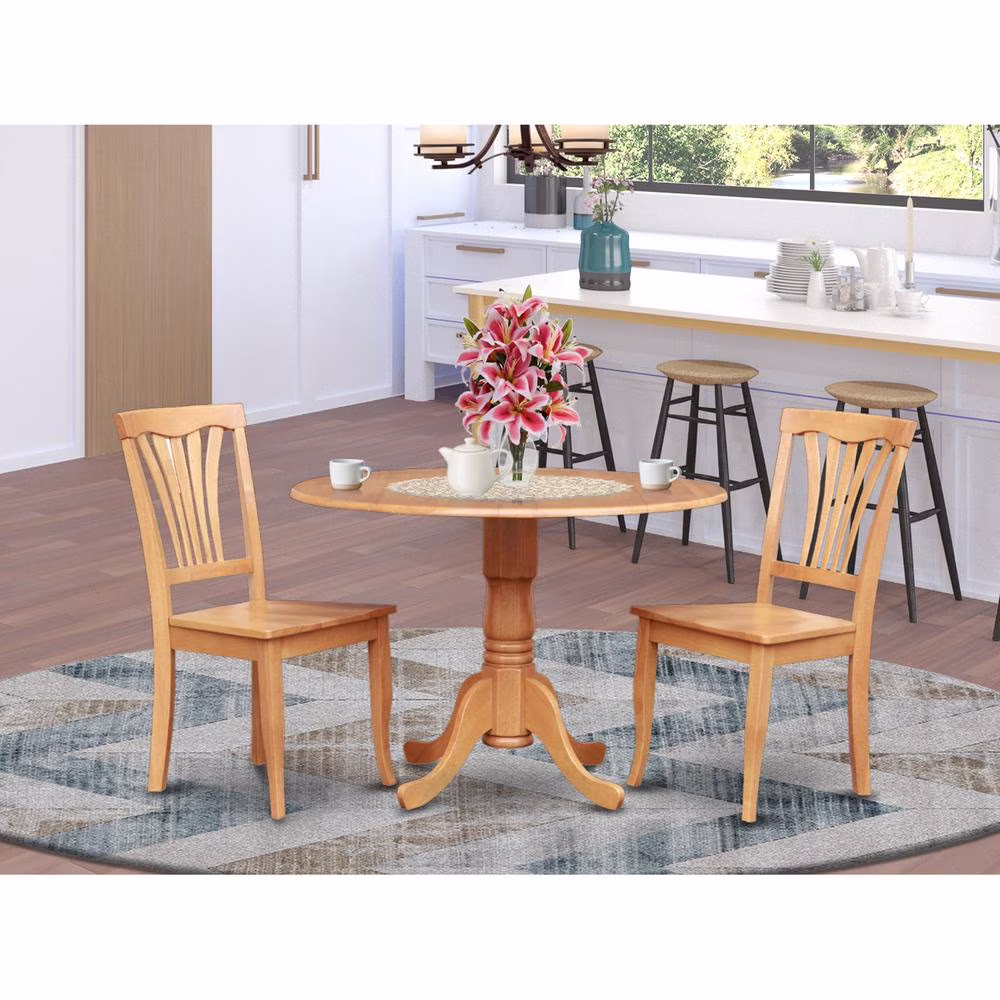 East West Furniture 3 Pc Kitchen nook Dining set-Kitchen Table and 2 Kitchen Chairs