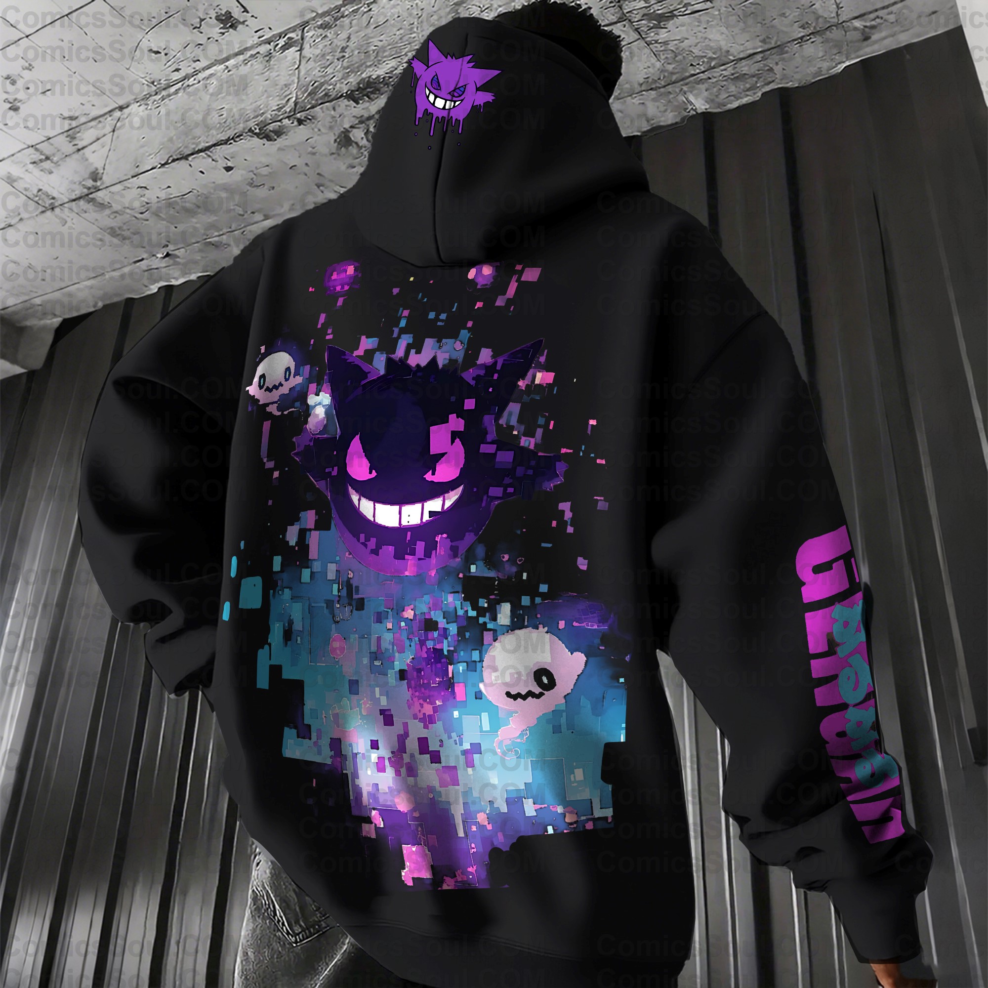 Unisex Anime Graphic Streetwear Vintage Plush Hoodie| Gengar