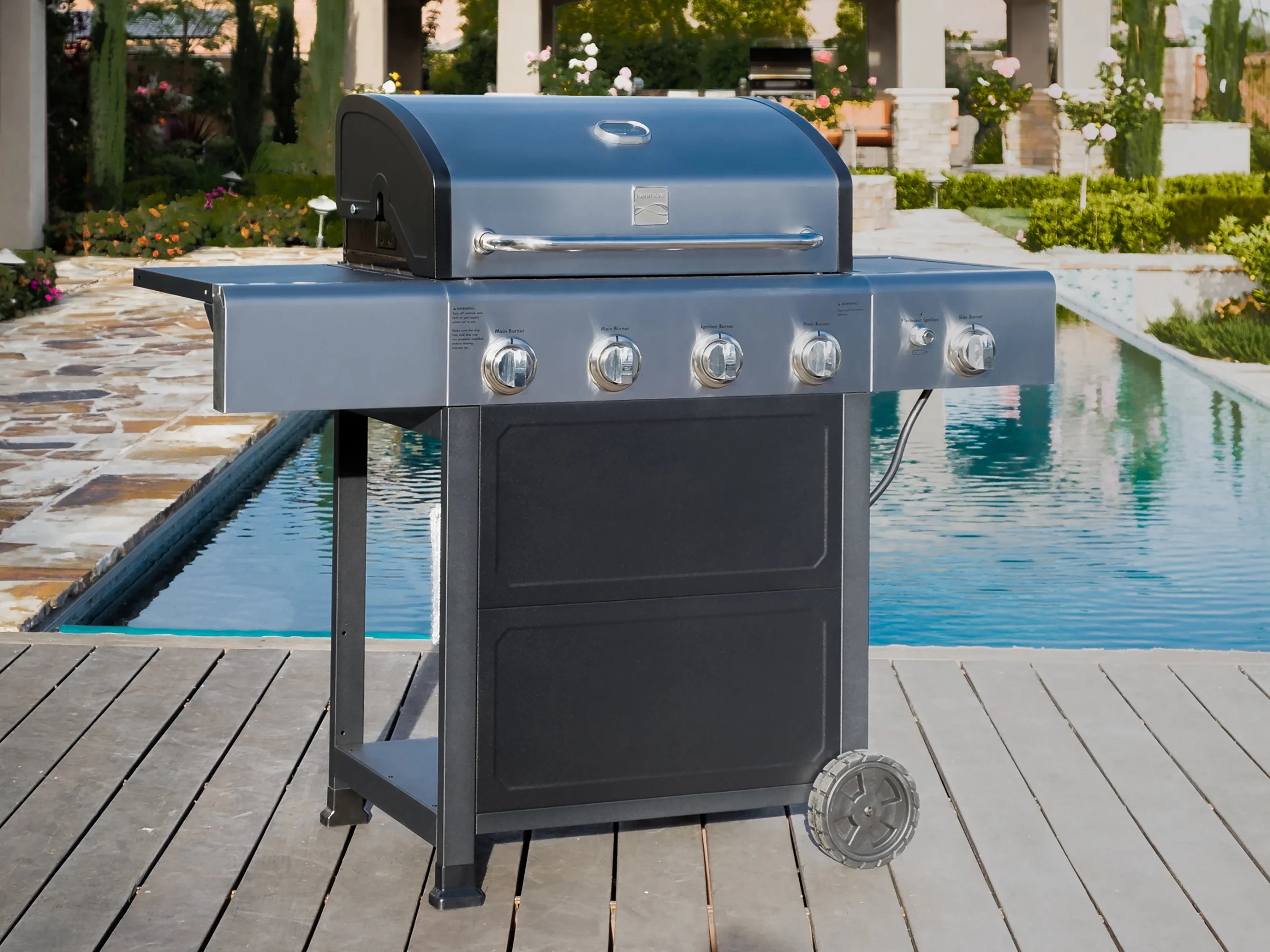 Kenmore BBQ Propane Gas Grill - 5 Burners with Side Burner & Searing Zone, 644 Sq. In. Stainless Steel Grill, 66,000 BTU, Ideal for Outdoor Cooking, Patio & Backyard, Black - Image 16
