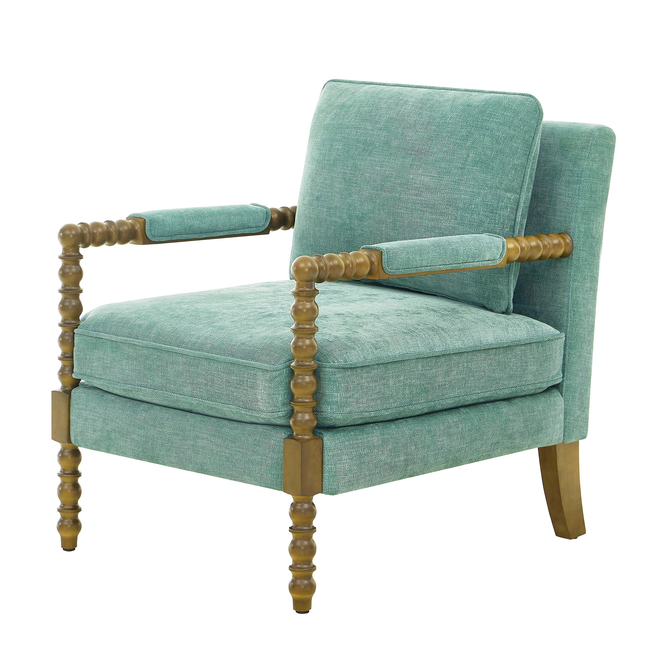 Pioneer Woman Harper Spindle Accent Chair, Jade Fabric Upholstery - Image 9