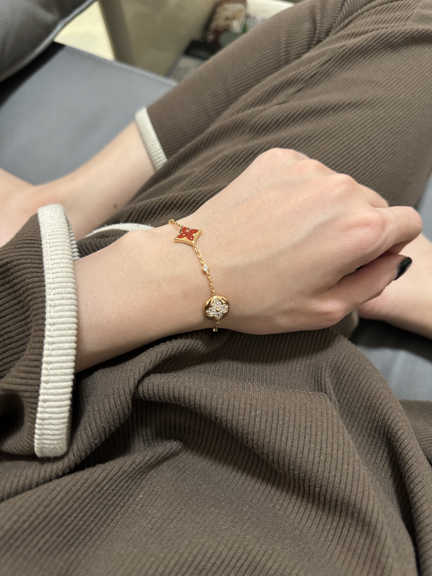 Louis Vuitton Red Color Blossom Bracelet - Original Replica Club