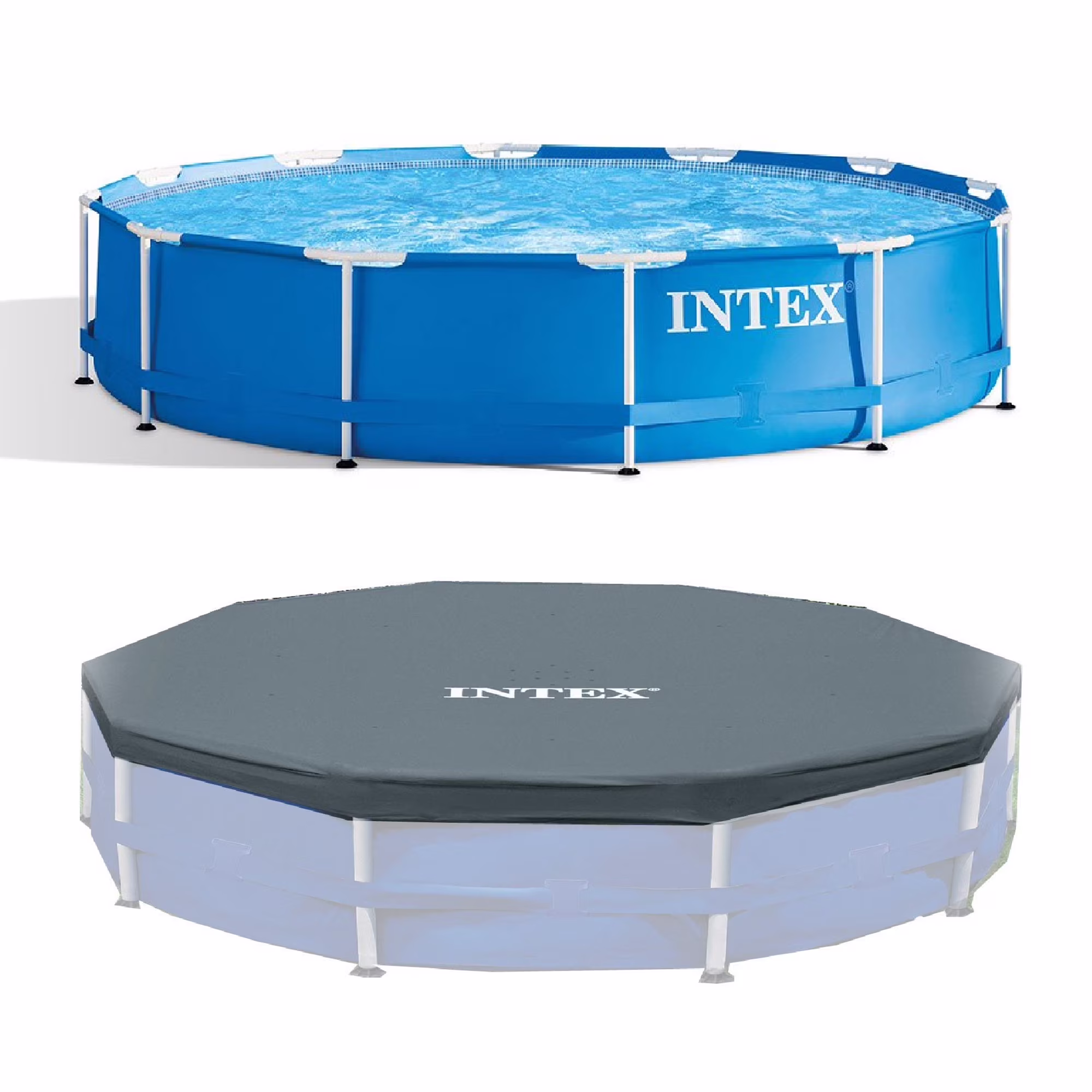 INTEX Round Metal Frame 8ft x 20in Above Ground Swimming Pool Set, Blue - Image 4