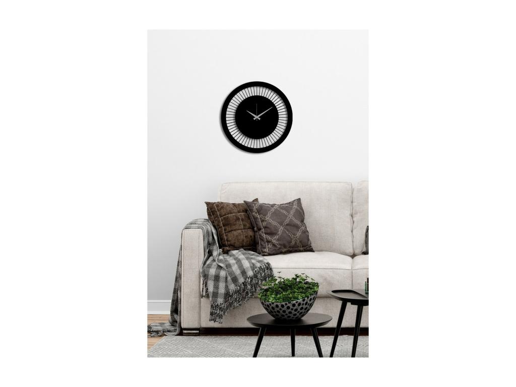 Reloj de Pared Geométrico 57, Negro, 40x0,15x40 cm cm, Laocacasas