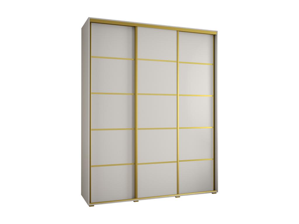 ARMARIO DAVOS 4 DE PUERTAS CORREDERAS 235,2/190/45 3 puertas (Blanco/Blanco/Oro)