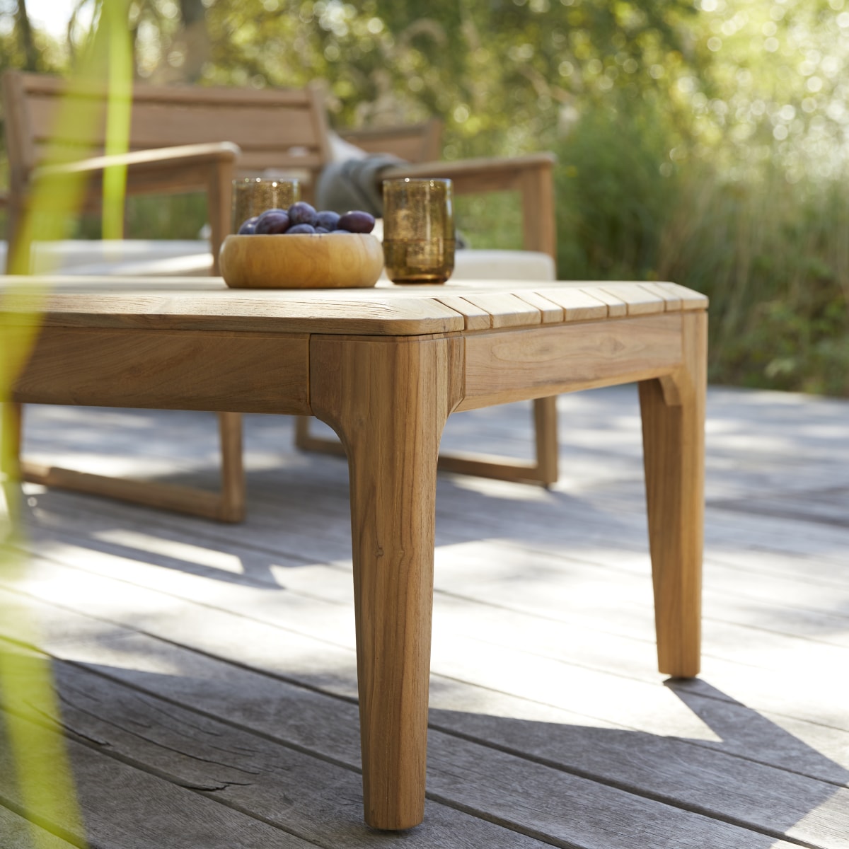 Tikamoon - Lage tuintafel van gerecycled massief teakhout Vasco