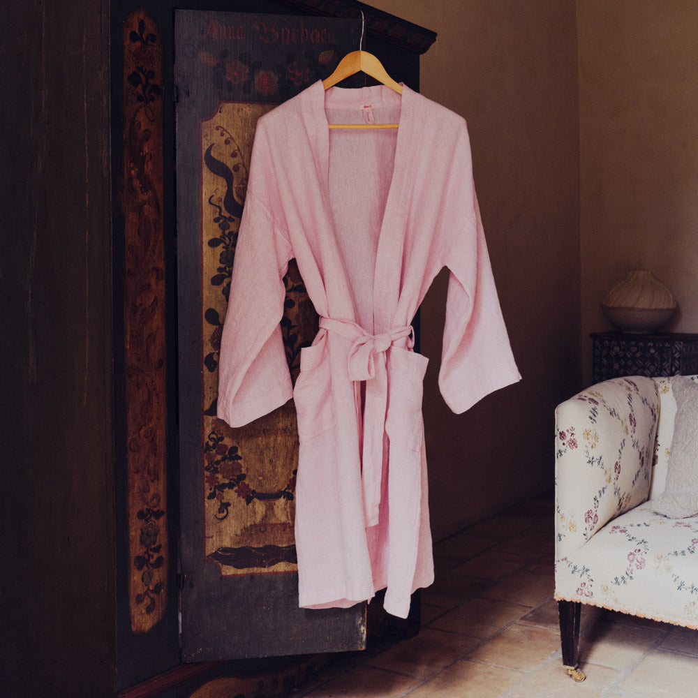 Peignoir en lin - Rose Granité