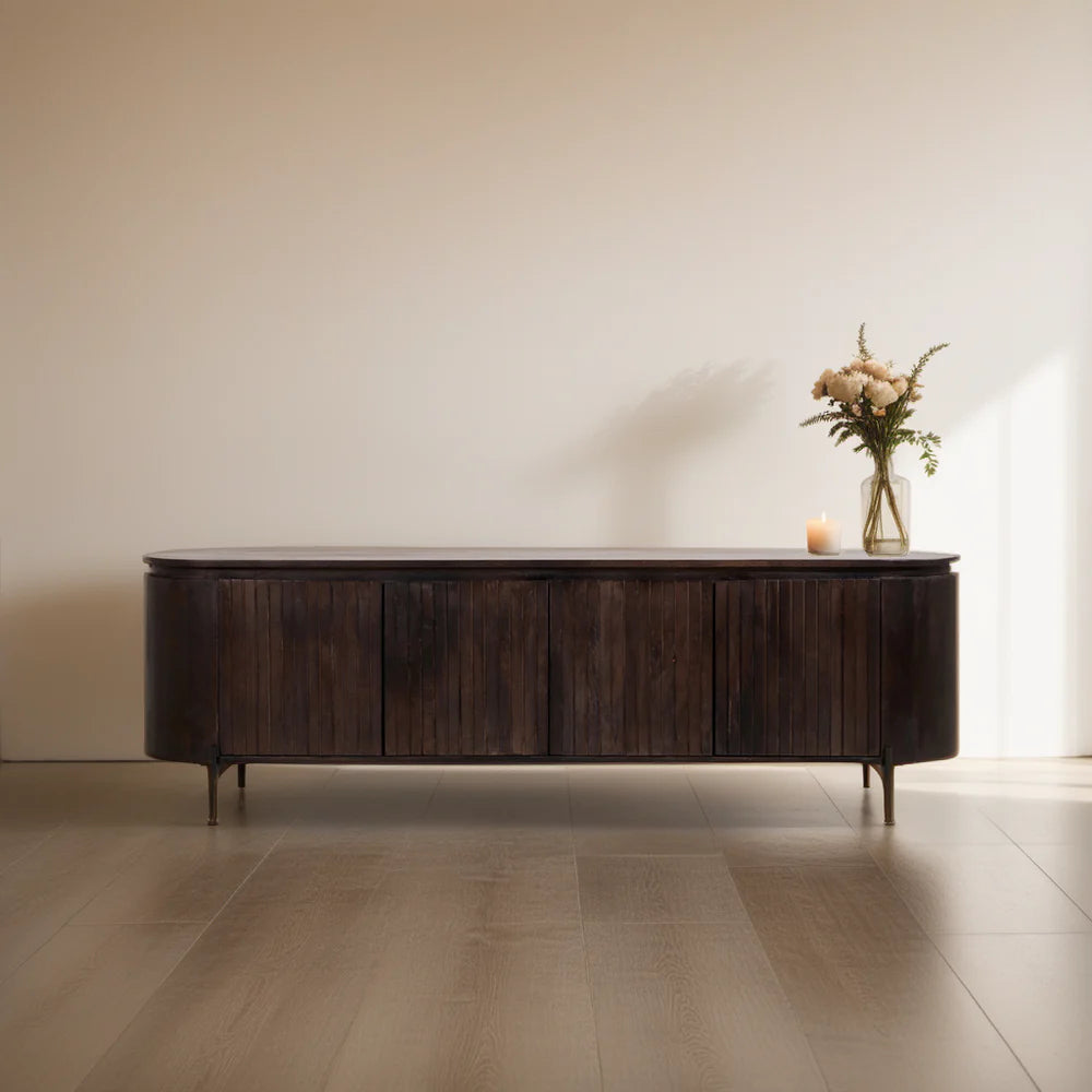 Blokker Grand Tv-Meubel Donkerbruin Mangohout - B 175 cm