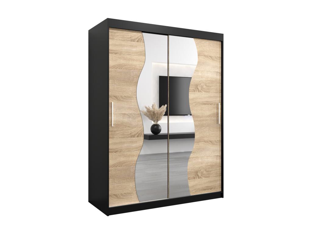 ARMARIO DE PUERTAS CORREDERAS 200/150/62 2 puertas negro/Nestleare