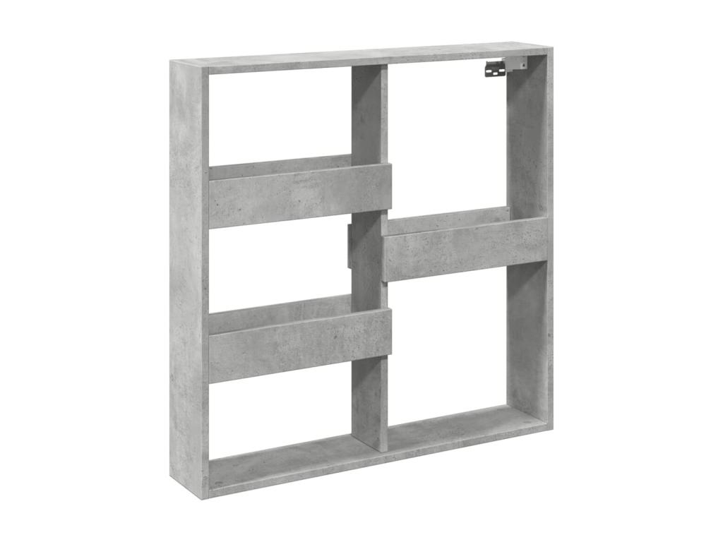 Armario de pared madera ingeniería gris hormigón 80x15x80 cm
