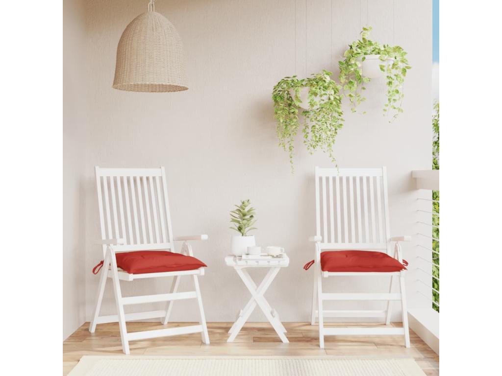 Cojines de silla de jardín 2 uds tela Oxford rojo 40x40x7 cm