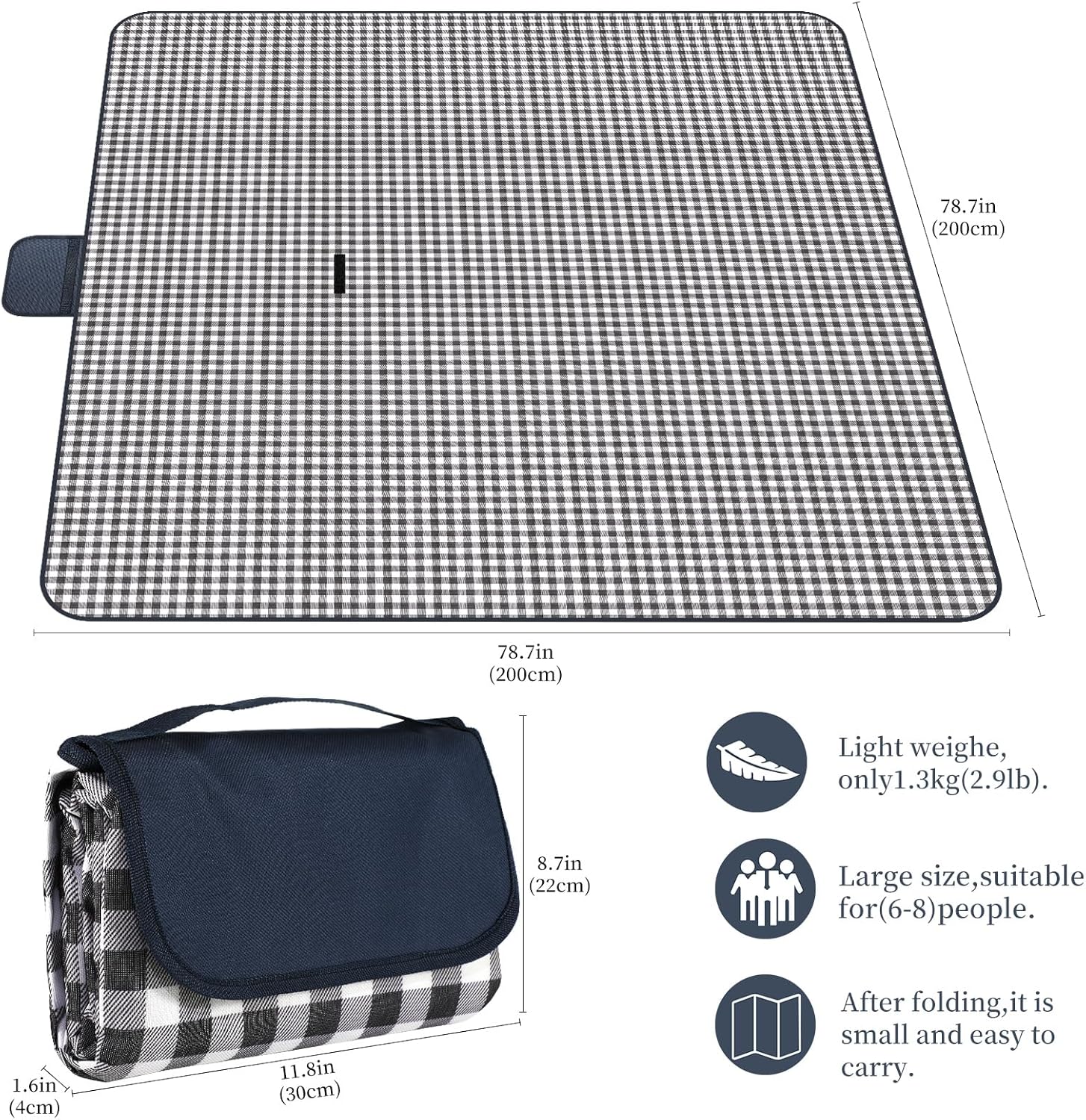 Extra Large Outdoor Picnic Blanket Sand Free Waterproof Beach Portable Hiking Camping Blanket