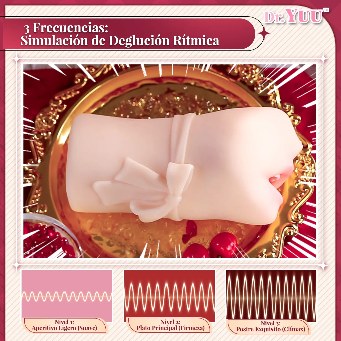 Frecuencias que simulan deglución rítmica en el masturbador masculino con vibración Dr.YUU