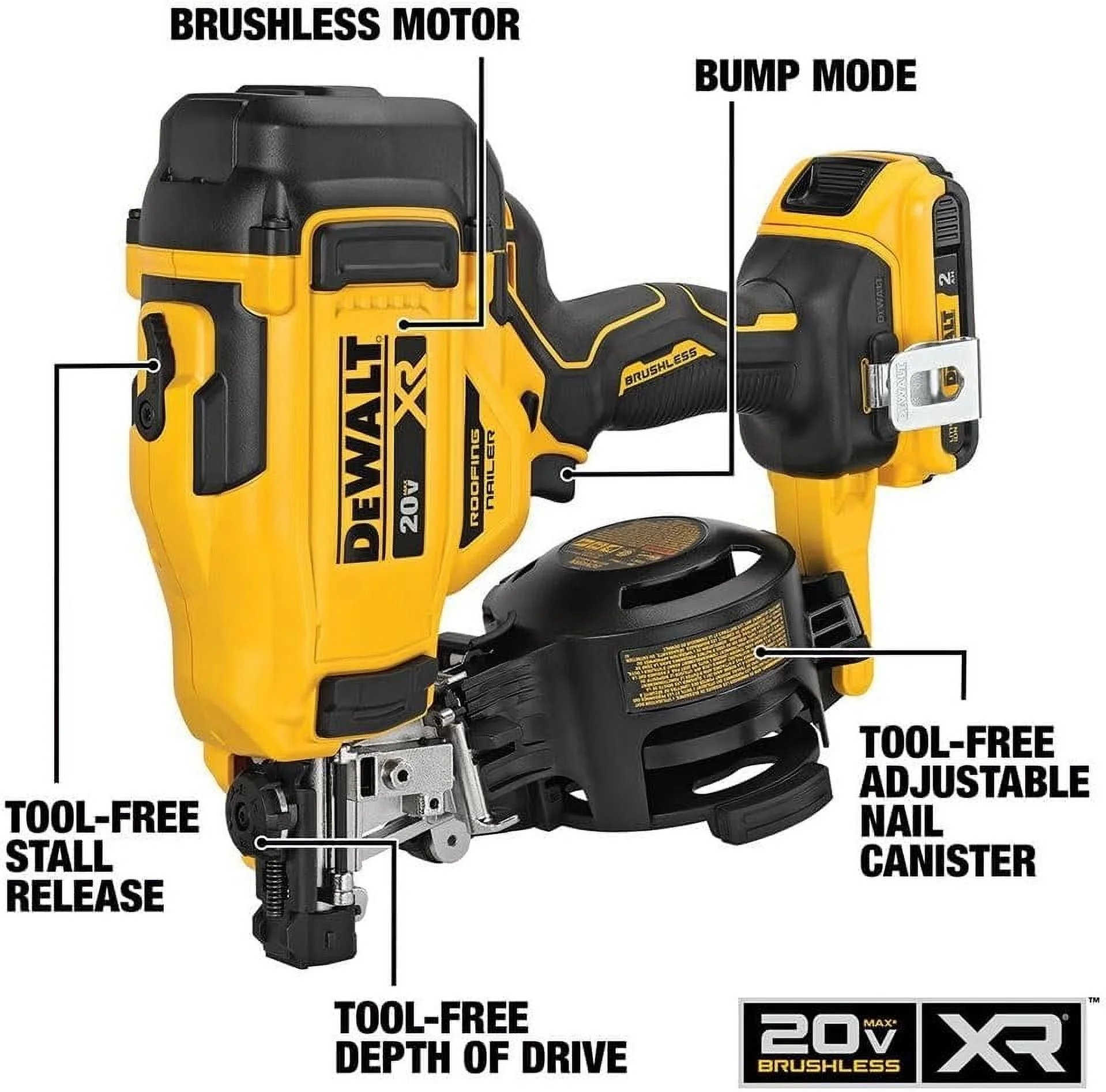 Dewalt 20V Max 15 Cordless Coil Roofing Nailer Kit - Image 7