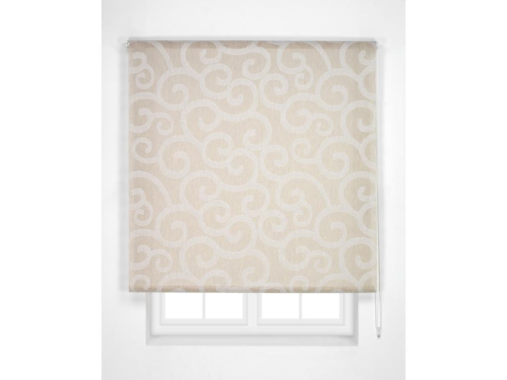Lujodec | Estor Enrollable Translúcido de Visillo | 110 x 255 cm (Ancho por Alto) Tamaño de Tela 107 x 250 cm | Modelo ORNELLA Color Beige